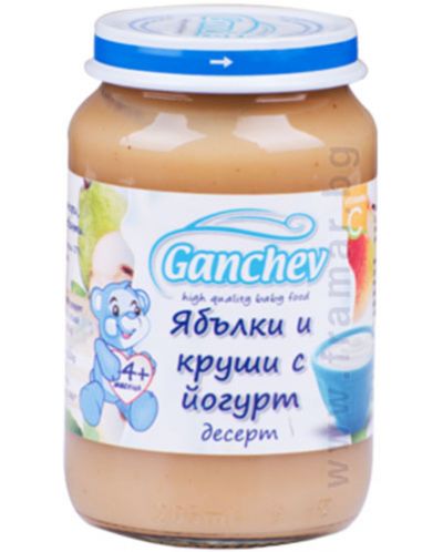 Десерт Ganchev - Ябълки и круши с йогурт, 190 g - 1