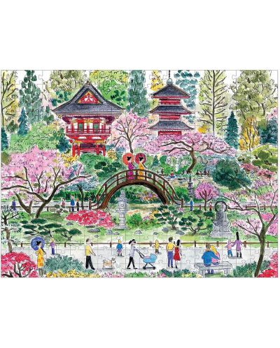 Пъзел Galison от 300 части - Японска чайна градина, Майкъл Сторингс - 2