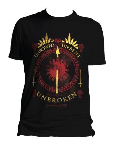 Тениска Game of Thrones Unbowed House Martell, черна, размер S
