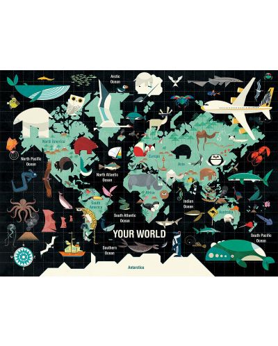 Пъзел Galison от 1000 части - Карта на света - 3