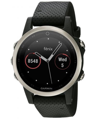 GPS часовник Garmin fēnix 5S - сребрист с черна каишка - 1