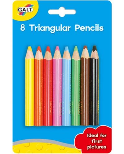 Цветни моливи Galt - с триъгълна форма, 8 броя - 1