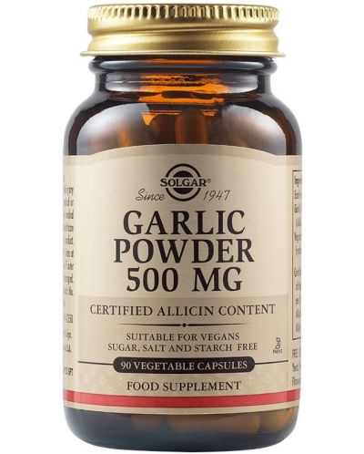 Garlic Powder, 500 mg, 90 растителни капсули, Solgar - 1