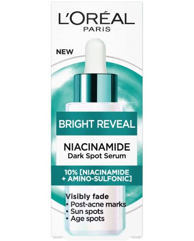 L'Oréal Bright Reveal Серум с ниацинамид против тъмни петна, 30 ml - 2