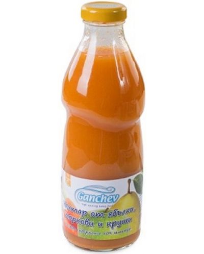 Нектар Ganchev - Ябълка, морков и круша, 750 ml - 1