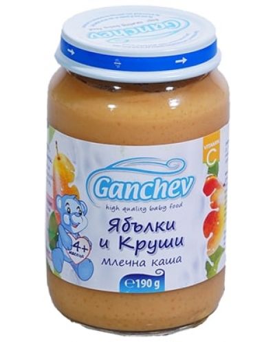 Млечна каша Ganchev - Ябълки и круши, 190 g - 1