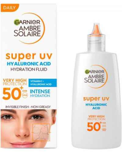 Garnier Ambre Solaire Слънцезащитен флуид с хиалуронова киселина, SPF50+, 40 ml - 2