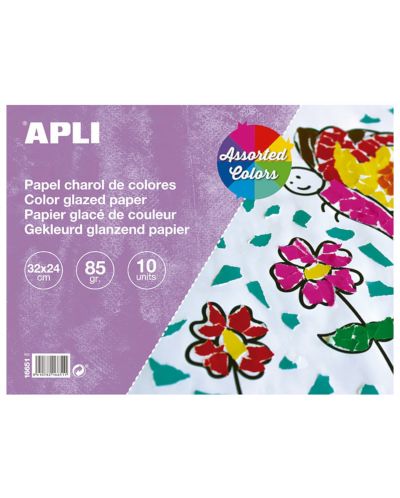 Блокче Apli - Гланцово,10 листа, различни цветове - 1