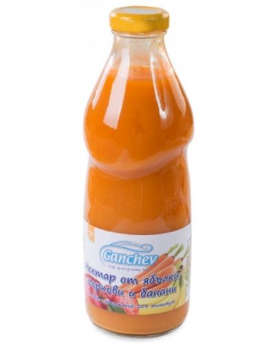 Нектар Ganchev - Ябълки, моркови и банани, 750 ml - 1