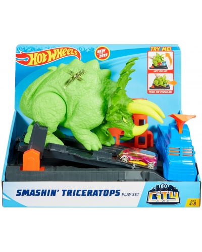 Игрален комплект Hot Wheels City - Triceratops