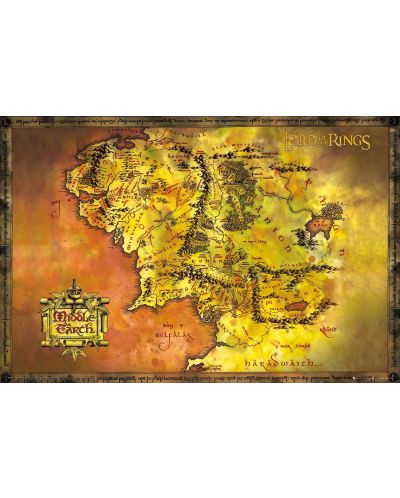 Макси плакат GB eye Movies: The Lord of the Rings - Classic Map - 1