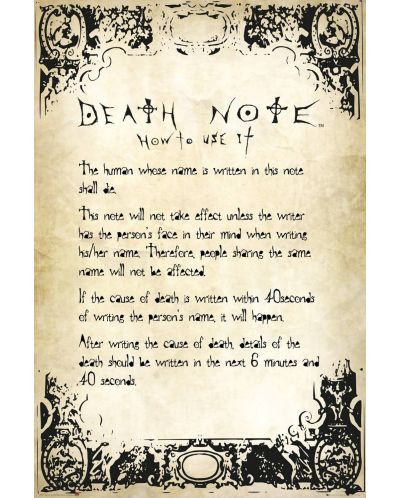 Макси плакат GB eye Animation: Death Note - Rules - 1