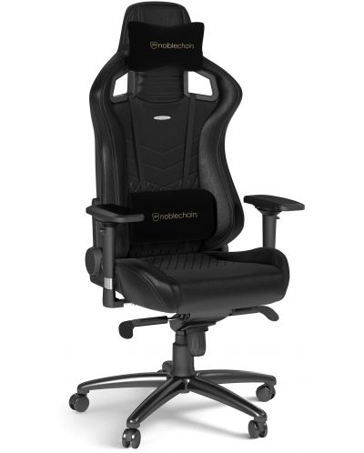 Гейминг стол noblechairs - EPIC, естествена кожа, черен