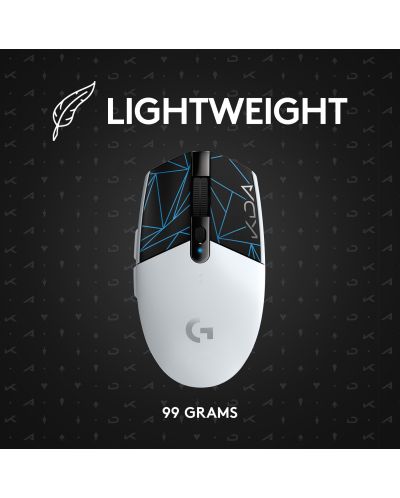 Гейминг мишка Logitech - G305 K/DA, оптична, безжична, бяла - 8