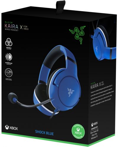 Гейминг слушалки Razer - Kaira X, Xbox, Shock Blue - 5