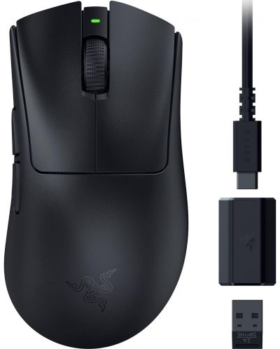 Гейминг мишка Razer - DeathAdder V3 HyperSpeed, оптична, черна - 1