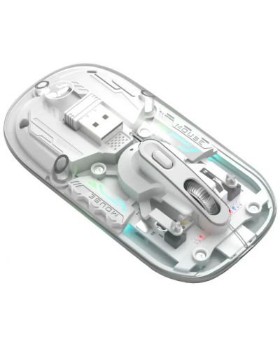 Гейминг мишка Marvo - M808W, оптична, безжична, прозрачна - 2