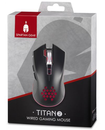 Гейминг мишка Spartan Gear - Titan 2, оптична, черна - 2