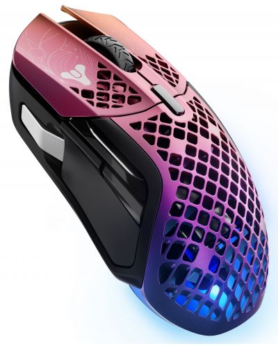 Гейминг мишка SteelSeries - Aerox 5 WL Destiny 2 Edition, оптична, лилава - 1