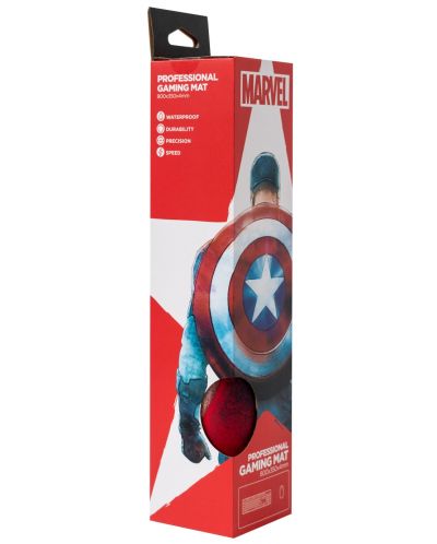 Гейминг подложка за мишка Erik - Captain America, XL, мека, многоцветна - 3