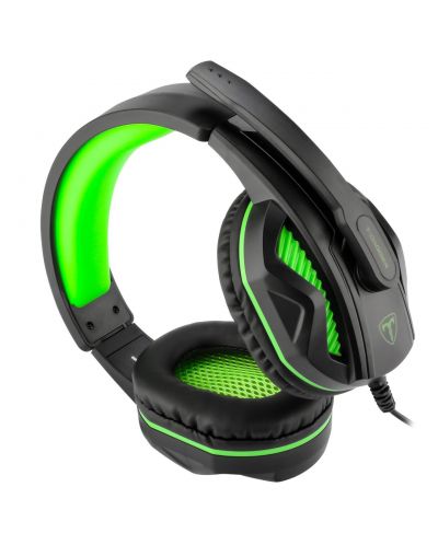 Гейминг слушалки T-Dagger - Cook T-RGH100, черни/зелени - 2
