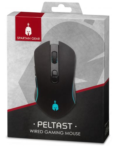 Гейминг мишка Spartan Gear - Peltast, оптична, черна - 2