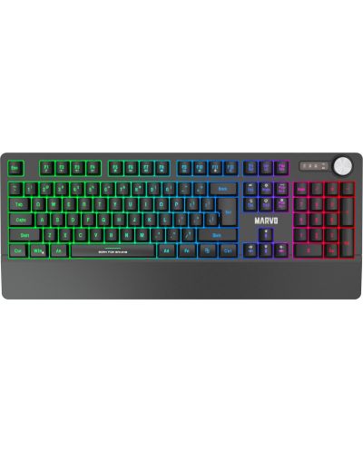 Гейминг клавиатура Marvo - K660, RGB, черна - 1