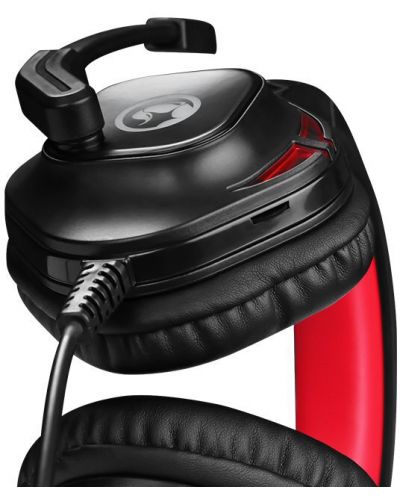 Гейминг слушалки Marvo - HG8929, черни/червени - 3