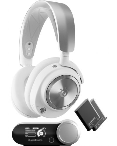 Гейминг слушалки SteelSeries - Arctis Nova Pro WL, безжични, бели - 1