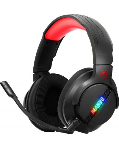 Гейминг слушалки Marvo - HG9065, черни/червени - 1