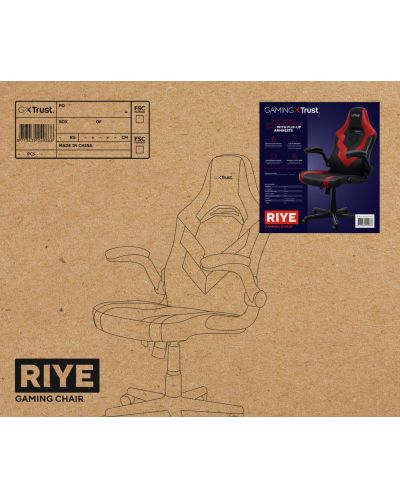 Гейминг стол Trust - GXT703 Riye, червен - 6