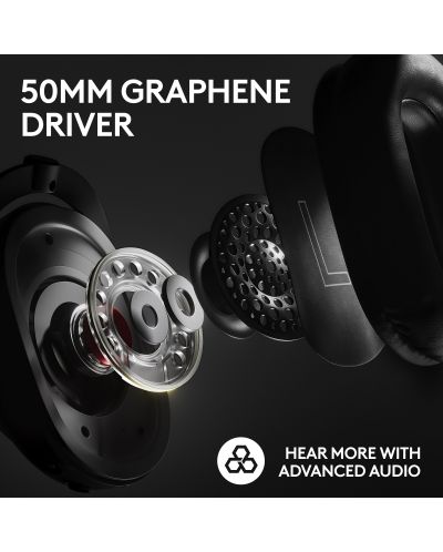 Гейминг слушалки Logitech - Pro X 2 Lightspeed, безжични, черни - 4