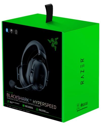 Гейминг слушалки Razer - BlackShark V2 HyperSpeed, безжични, черни - 8