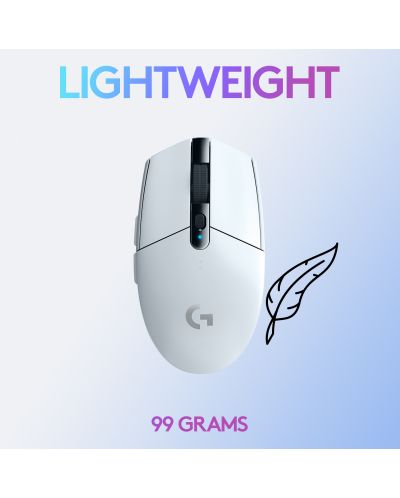 Гейминг мишка Logitech - G305 Lightspeed, оптична, бяла - 6