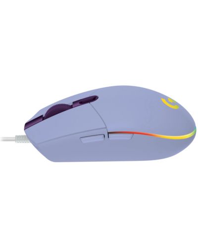 Гейминг мишка Logitech - G203 Lightsync, оптична, лилава - 3