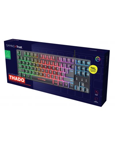 Гейминг клавиатура Trust - GXT 833 Thado, RGB, черна - 5