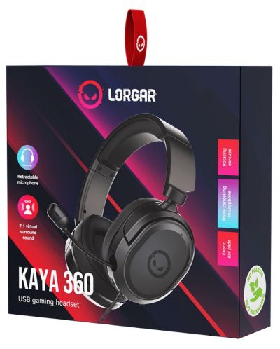 Гейминг слушалки Lorgar - Kaya 360 CM108B, черни - 6