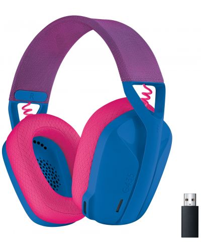 Гейминг слушалки Logitech - G435, безжични, сини - 1