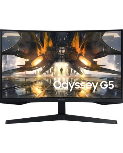 Гейминг монитор Samsung - Odyssey G55A, 27'', 165Hz, 1ms, FreeSync, Curved - 1