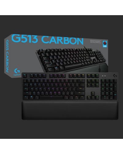 Механична клавиатура Logitech - G513 Carbon, GX Brown, RGB, черна - 9