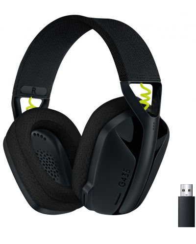 Гейминг слушалки Logitech - G435, безжични, черни - 1
