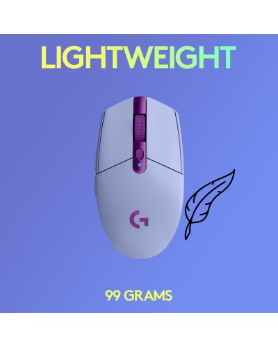 Гейминг мишка Logitech - G305 Lightspeed, оптична, лилава - 6