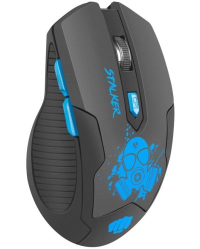 Гейминг мишка Fury - Stalker, оптична, безжична, черна/синя - 2