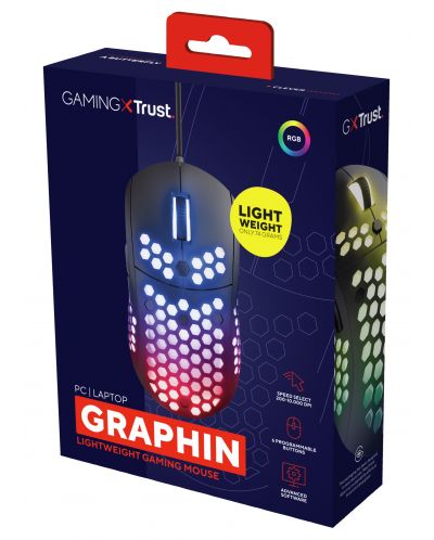 Гейминг мишка Trust - GXT 960 Graphin, оптична, черна - 7