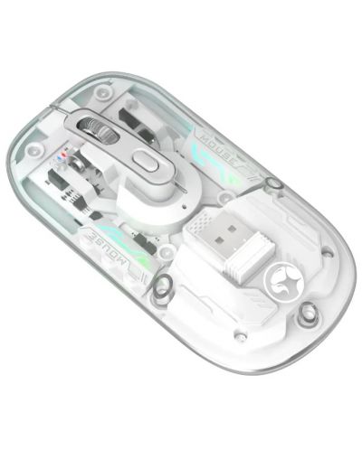 Гейминг мишка Marvo - M808W, оптична, безжична, прозрачна - 4
