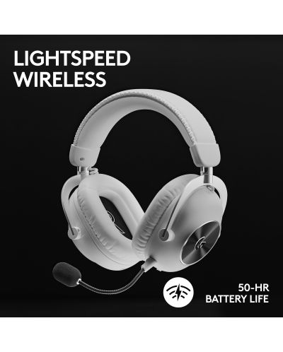 Гейминг слушалки Logitech - Pro X 2 Lightspeed, безжични, бели - 4