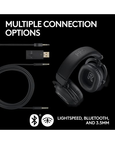 Гейминг слушалки Logitech - Pro X 2 Lightspeed, безжични, черни - 7