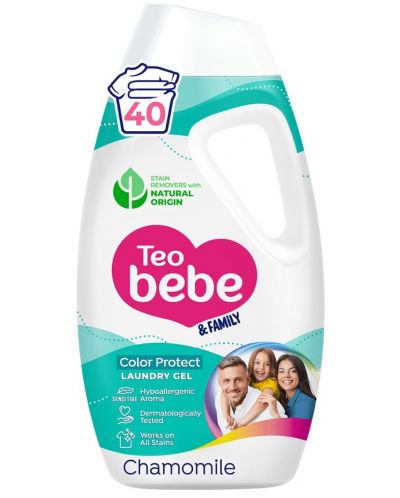Гел за пране Teo Bebe & Family - Лайка, 40 пранета, 1.8 l - 1