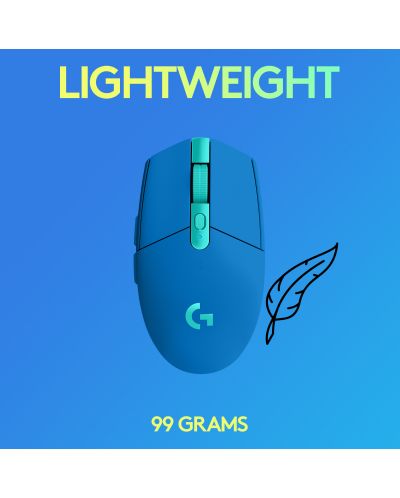 Гейминг мишка Logitech - G305 Lightspeed, оптична, синя - 6