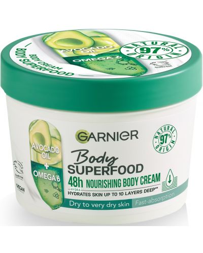 Garnier Body Superfood Гел-крем за тяло, Авокадо и Омега-6, 380 ml - 1